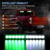 imageNilight 12LED Emergency Strobe Traffic Advisor Light Bar 2 in 1 Purple White Dash Warning Safety Flashing Lights FrontRear Windshield Construction Lights for Trucks Cars Plow Police VehiclesGreen White 24LED