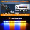 imageNilight 144LED Traffic Advisor Strobe Light Bar with Controller Amber Emergency Warning Hazard InteriorFrontRear Windshield Flashing for Cars Plow Trucks Construction VehiclesAmber Blue