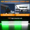 imageNilight 144LED Traffic Advisor Strobe Light Bar with Controller Amber Emergency Warning Hazard InteriorFrontRear Windshield Flashing for Cars Plow Trucks Construction VehiclesGreen White