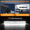 imageNilight 144LED Traffic Advisor Strobe Light Bar with Controller Amber Emergency Warning Hazard InteriorFrontRear Windshield Flashing for Cars Plow Trucks Construction VehiclesWhite