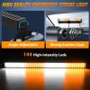 imageNilight 144LED Traffic Advisor Strobe Light Bar with Controller Amber Emergency Warning Hazard InteriorFrontRear Windshield Flashing for Cars Plow Trucks Construction VehiclesAmber White