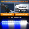 imageNilight 144LED Traffic Advisor Strobe Light Bar with Controller Amber Emergency Warning Hazard InteriorFrontRear Windshield Flashing for Cars Plow Trucks Construction VehiclesBlue White