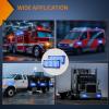 imageNilight 2PCS Blue Strobe Wireless Magnetic Lights Portable Warning Hazard Light Surface Mount Waterproof 5 Patterns for 12V 24V Off Road Eergency Vehicles