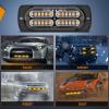 imageNilight 4PCS LED Strobe lights 12V 24V Sync Feature Amber Green 24LED Emergency Hazard Warning Lights with Controller Hard Wire or Cigarette Lighter Plug for Car Truck RVs CampersAmber