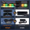 imageNilight 4PCS LED Strobe lights 12V 24V Sync Feature Amber Green 24LED Emergency Hazard Warning Lights with Controller Hard Wire or Cigarette Lighter Plug for Car Truck RVs CampersAmber Green