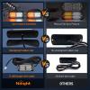 imageNilight 4PCS LED Strobe lights 12V 24V Sync Feature Amber Green 24LED Emergency Hazard Warning Lights with Controller Hard Wire or Cigarette Lighter Plug for Car Truck RVs CampersAmberWhite Lights wController 4Pcs