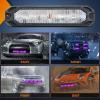 imageNilight 6LED Emergency Strobe Lights 4PCS Ultra Slim Surface Mount Hazard Caution Light bar 1224V Sync Feature Warning Flashing Light kit for Truck Car Vehicle ATV SUV UTV Purple and WhitePurple