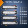 imageNilight 6LED Emergency Strobe Lights 4PCS Ultra Slim Surface Mount Hazard Caution Light bar 1224V Sync Feature Warning Flashing Light kit for Truck Car Vehicle ATV SUV UTV Purple and WhiteRed and White