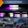 imageNilight 6LED Emergency Strobe Lights 4PCS Ultra Slim Surface Mount Hazard Caution Light bar 1224V Sync Feature Warning Flashing Light kit for Truck Car Vehicle ATV SUV UTV Purple and WhitePurple and White