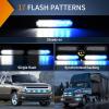 imageNilight 6LED Emergency Strobe Lights 4PCS Ultra Slim Surface Mount Hazard Caution Light bar 1224V Sync Feature Warning Flashing Light kit for Truck Car Vehicle ATV SUV UTV Purple and WhiteBule White