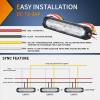 imageNilight 6LED Emergency Strobe Lights 4PCS Ultra Slim Surface Mount Hazard Caution Light bar 1224V Sync Feature Warning Flashing Light kit for Truck Car Vehicle ATV SUV UTV Purple and WhiteBlue