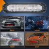 imageNilight 6LED Emergency Strobe Lights 4PCS Ultra Slim Surface Mount Hazard Caution Light bar 1224V Sync Feature Warning Flashing Light kit for Truck Car Vehicle ATV SUV UTV Purple and Whiteclear
