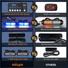 imageNilight 8PCS Led Strobe Lights with Controller 12V 24V Sync Feature Blue White Strobe Light 12 LED Surface Mount Emergency Hazard Warning Lights with Strobe Controller for Vehicle Car Truck RV ATV