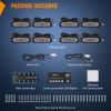 imageNilight 8PCS Led Strobe Lights with Controller 12V 24V Sync Feature Red Strobe Light 12 LED Surface Mount Emergency Hazard Warning Lights with Strobe Controller for Vehicle Car Truck RV ATV