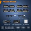 imageNilight 8PCS Led Strobe Lights with Controller 12V 24V Sync Feature White Strobe Light 12 LED Surface Mount Emergency Hazard Warning Lights with Strobe Controller for Vehicle Car Truck RV ATV