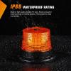 imageNilight Amber Beacon Light 12V24V Aluminum Base Flashing Safety Warning Lights Permanent ampamp Magnet Mount LED Emergency Rotating Strobe Light for Forklift Truck Tractor UTV Snow Plow 2 Years WarrantyABS Base