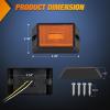 imageNilight Side Marker Light 2PCS Square 3LED Amber Front Rear Indicator Clearance Lights Reflective Lens Surface Mounted Waterproof for 12V Truck Trailer Boat RV