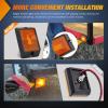 imageNilight Side Marker Light 2PCS Square 3LED Amber Front Rear Indicator Clearance Lights Reflective Lens Surface Mounted Waterproof for 12V Truck Trailer Boat RV