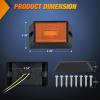 imageNilight Side Marker Light 4PCS Square 3LED Amber Front Rear Indicator Clearance Lights Reflective Lens Surface Mounted Waterproof for 12V Truck Trailer Boat RV