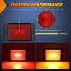 imageNilight Side Marker Light 4PCS Square 3LED Red Amber Front Rear Clearance Indicator Lights Reflective Lens Surface Mounted Waterproof for 12V Truck Trailer RV Boat