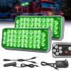 imageNilight 2PCS 42LED Green Wireless Magnetic Strobe Lights Portable Warning Hazard Light Surface Mount Waterproof 5 Patterns for 12V 24V Cars Trucks Van Off Road Vehicles ATV