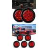 imageNilight 2PCS 4Inch Round Red LED Trailer Tail Lights with 5PCS 4 LED Round Trailer LED Marker Clearance Light for Truck RV Car Bus Trailer Van Caravan Boat 2 Years Warranty