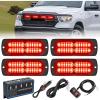 imageNilight 4PCS LED Strobe lights 12V 24V Sync Feature Amber Green 24LED Emergency Hazard Warning Lights with Controller Hard Wire or Cigarette Lighter Plug for Car Truck RVs CampersRed