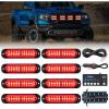 imageNilight 8PCS Led Strobe Lights with Controller 12V 24V Sync Feature Red Strobe Light 12 LED Surface Mount Emergency Hazard Warning Lights with Strobe Controller for Vehicle Car Truck RV ATV