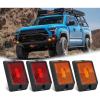 imageNilight Side Marker Light 4PCS Square 3LED Red Amber Front Rear Clearance Indicator Lights Reflective Lens Surface Mounted Waterproof for 12V Truck Trailer RV Boat