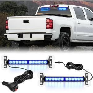 imageNilight 12LED Emergency Strobe Traffic Advisor Light Bar 2 in 1 Purple White Dash Warning Safety Flashing Lights FrontRear Windshield Construction Lights for Trucks Cars Plow Police VehiclesBlue 24LED
