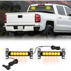 imageNilight 12LED Emergency Strobe Traffic Advisor Light Bar 2 in 1 Purple White Dash Warning Safety Flashing Lights FrontRear Windshield Construction Lights for Trucks Cars Plow Police VehiclesAmber 12LED