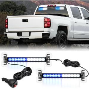 imageNilight 12LED Emergency Strobe Traffic Advisor Light Bar 2 in 1 Purple White Dash Warning Safety Flashing Lights FrontRear Windshield Construction Lights for Trucks Cars Plow Police VehiclesBlue White 24LED