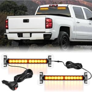 imageNilight 12LED Emergency Strobe Traffic Advisor Light Bar 2 in 1 Purple White Dash Warning Safety Flashing Lights FrontRear Windshield Construction Lights for Trucks Cars Plow Police VehiclesAmber 24LED
