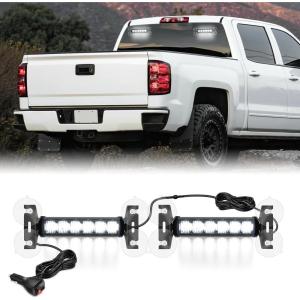 imageNilight 12LED Emergency Strobe Traffic Advisor Light Bar 2 in 1 Purple White Dash Warning Safety Flashing Lights FrontRear Windshield Construction Lights for Trucks Cars Plow Police VehiclesWhite 12LED