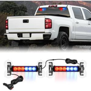 imageNilight 12LED Emergency Strobe Traffic Advisor Light Bar 2 in 1 Purple White Dash Warning Safety Flashing Lights FrontRear Windshield Construction Lights for Trucks Cars Plow Police VehiclesRed Blue 12LED