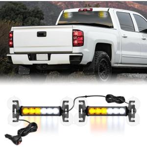 imageNilight 12LED Emergency Strobe Traffic Advisor Light Bar 2 in 1 Purple White Dash Warning Safety Flashing Lights FrontRear Windshield Construction Lights for Trucks Cars Plow Police VehiclesAmber White 12LED