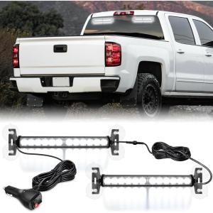 imageNilight 12LED Emergency Strobe Traffic Advisor Light Bar 2 in 1 Purple White Dash Warning Safety Flashing Lights FrontRear Windshield Construction Lights for Trucks Cars Plow Police VehiclesWhite 24LED