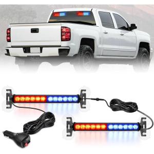imageNilight 12LED Emergency Strobe Traffic Advisor Light Bar 2 in 1 Purple White Dash Warning Safety Flashing Lights FrontRear Windshield Construction Lights for Trucks Cars Plow Police VehiclesRed Blue 24LED