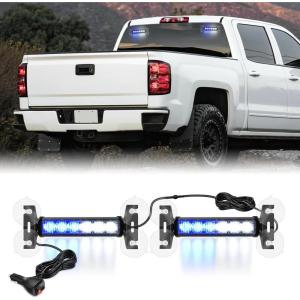 imageNilight 12LED Emergency Strobe Traffic Advisor Light Bar 2 in 1 Purple White Dash Warning Safety Flashing Lights FrontRear Windshield Construction Lights for Trucks Cars Plow Police VehiclesBlue White 12LED