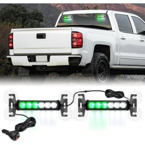 imageNilight 12LED Emergency Strobe Traffic Advisor Light Bar 2 in 1 Purple White Dash Warning Safety Flashing Lights FrontRear Windshield Construction Lights for Trucks Cars Plow Police VehiclesGreen White 12LED