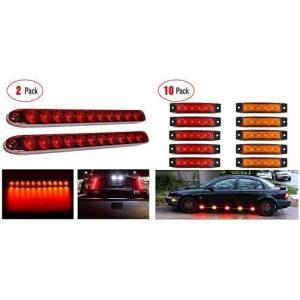 imageNilight 2PCS 16Inch 11LED Red Trailer Light Bar with 10 PCS 38Inch 6 LED Indicator Light Rear Side Marker Light for Truck RV Car Bus Trailer Van Caravan Boat 2 Years Warranty