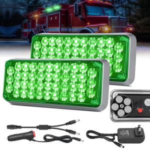 imageNilight 2PCS 42LED Green Wireless Magnetic Strobe Lights Portable Warning Hazard Light Surface Mount Waterproof 5 Patterns for 12V 24V Cars Trucks Van Off Road Vehicles ATV