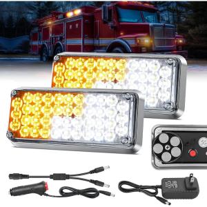 imageNilight 2PCS 42LED Red Wireless Magnetic Strobe Lights Portable Warning Hazard Light Surface Mount Waterproof 5 Patterns for 12V 24V Cars Trucks Van Off Road Vehicles ATV42LED Amber White