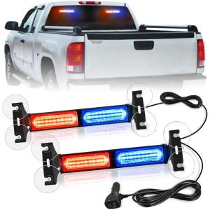 imageNilight 40LED Purple White Emergency Strobe Traffic Advisor Light Bar with Suction Cups Dash Safety Warning Hazard Flashing Lights Interior FrontRear Windshield for Trucks Construction VehiclesBlue Red