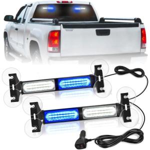 imageNilight 40LED Purple White Emergency Strobe Traffic Advisor Light Bar with Suction Cups Dash Safety Warning Hazard Flashing Lights Interior FrontRear Windshield for Trucks Construction VehiclesBlue White