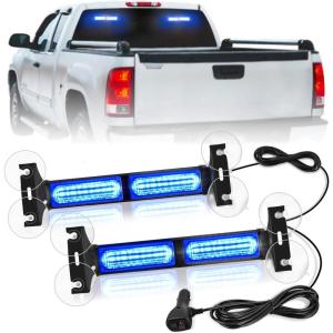imageNilight 40LED Purple White Emergency Strobe Traffic Advisor Light Bar with Suction Cups Dash Safety Warning Hazard Flashing Lights Interior FrontRear Windshield for Trucks Construction VehiclesBlue