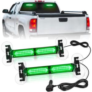 imageNilight 40LED Purple White Emergency Strobe Traffic Advisor Light Bar with Suction Cups Dash Safety Warning Hazard Flashing Lights Interior FrontRear Windshield for Trucks Construction VehiclesGreen