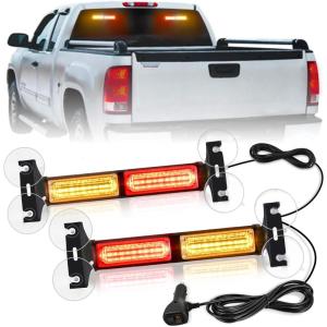 imageNilight 40LED Purple White Emergency Strobe Traffic Advisor Light Bar with Suction Cups Dash Safety Warning Hazard Flashing Lights Interior FrontRear Windshield for Trucks Construction VehiclesAmber Red
