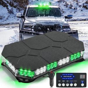 imageNilight 42 LED Roof Top Strobe Lights Hazard Emergency Safety Warning Flashing Light Bar wControl Panel Magnetic Mount 12V 24V Car Truck Tractor Snow Plow Construction VehiclesGreen White