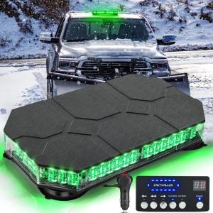 imageNilight 42 LED Roof Top Strobe Lights Hazard Emergency Safety Warning Flashing Light Bar wControl Panel Magnetic Mount 12V 24V Car Truck Tractor Snow Plow Construction VehiclesGreen